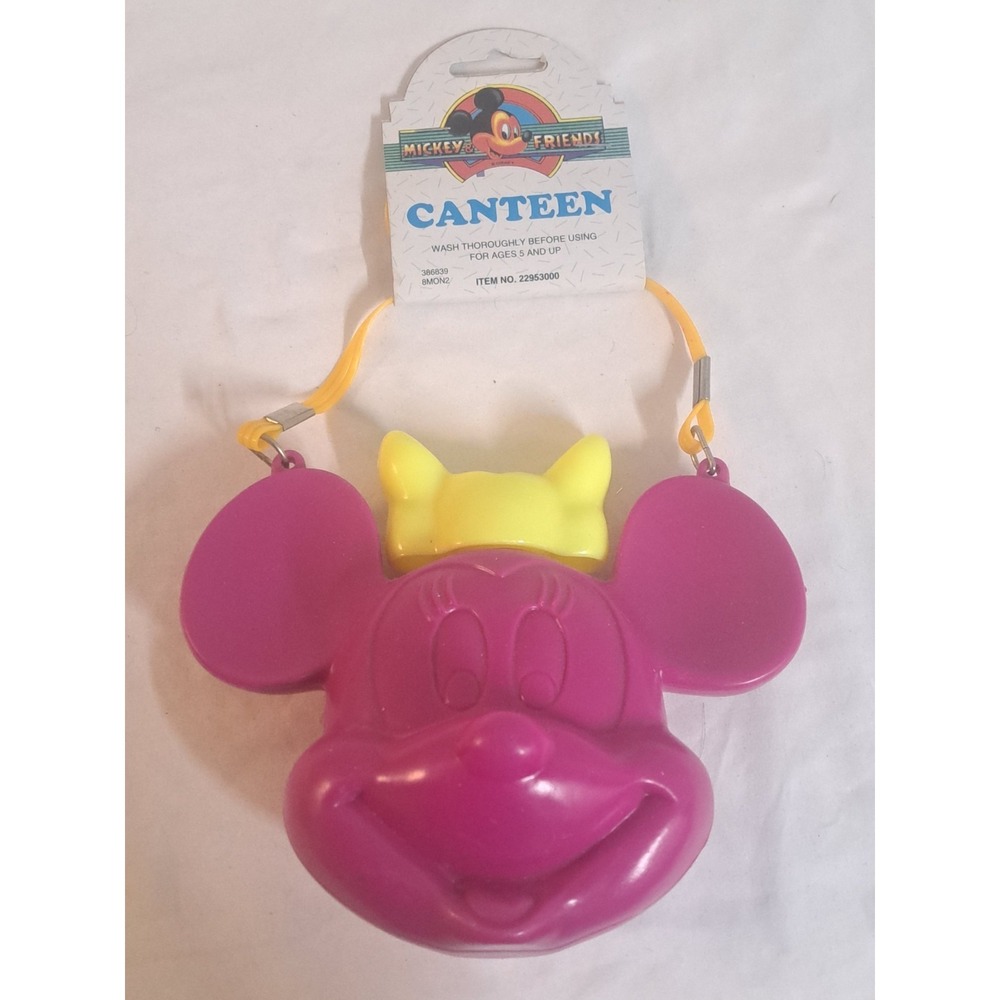 Vintage Disney Minnie Mouse Pink Canteen Kids Bottle Mickey & Friends NEW